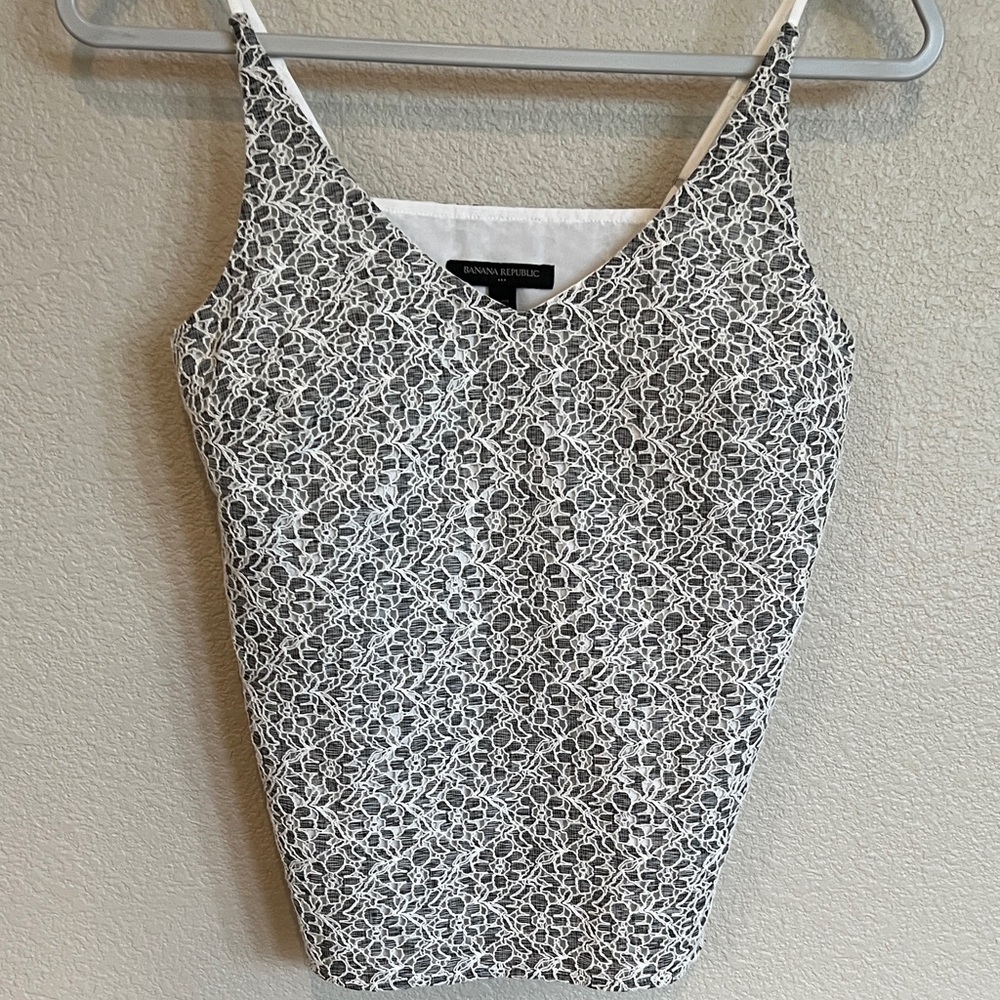 Banana Republic Black and White Floral Camisole
